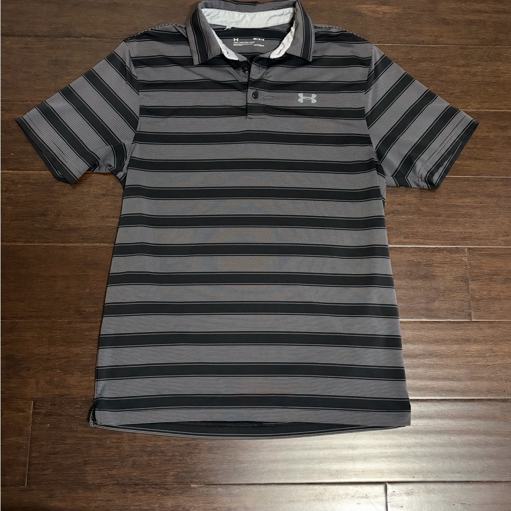 Under Armour Men's Black and Gray Polo Shirt